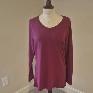Women's Long Sleeve Top - Burgundy